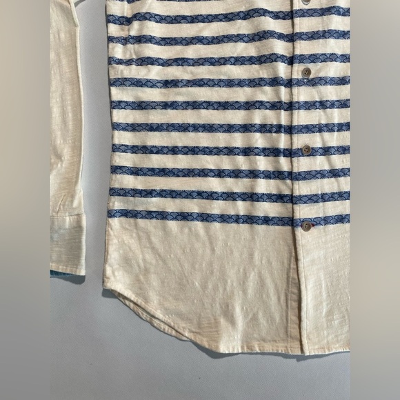 NEW Size S Mens Cremieux Kyoto Long Sleeve Button Down Shirt Cotton Ivory - Picture 2 of 8